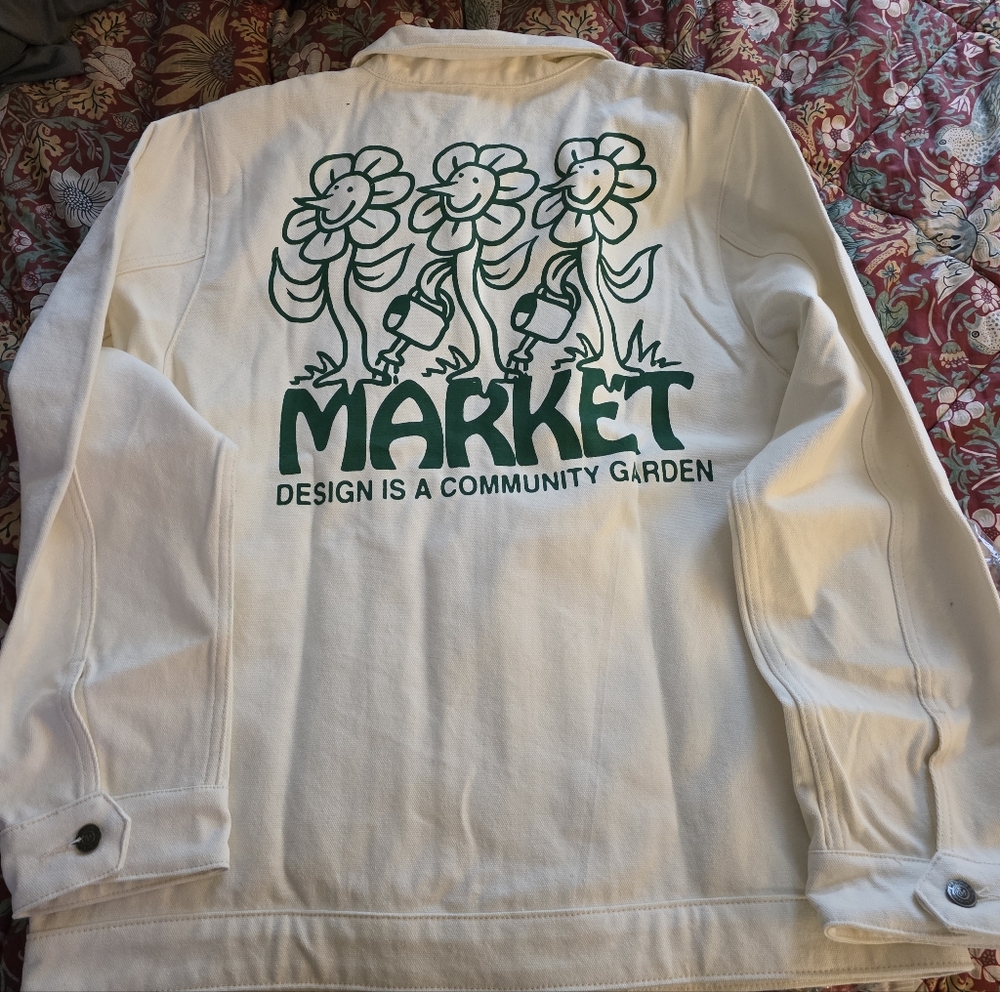 Brand New Market Jacket White with Green Graphic Size XL No Tags